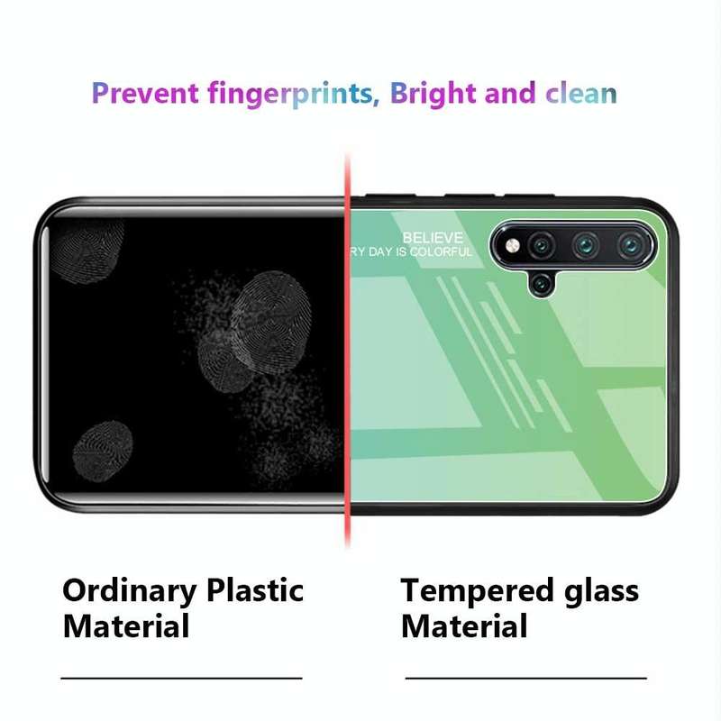 For Huawei Nova 5 / Nova 5 Pro Gradient Color Glass Case(Red)