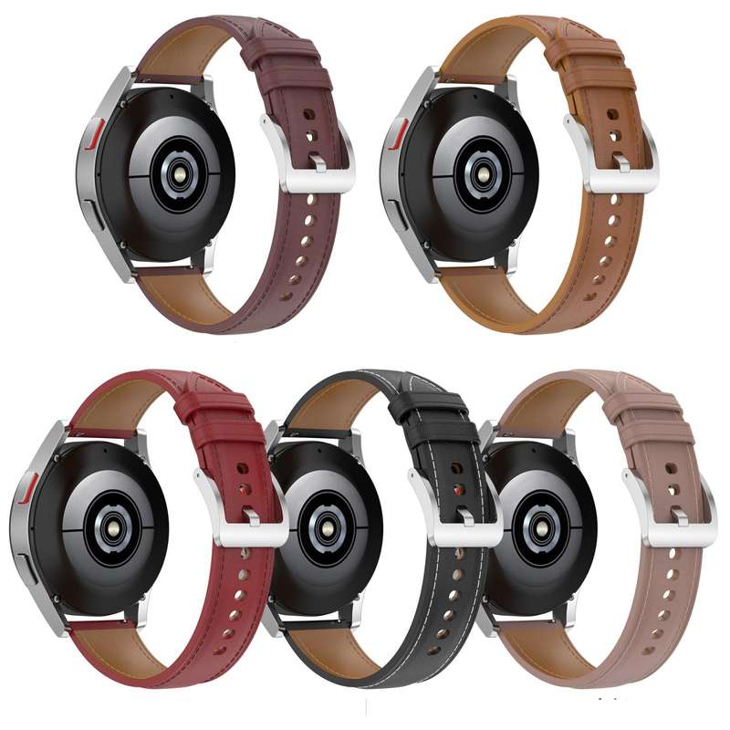 For Garmin Vivomove Sport Embossed Genuine Leather Watch Band(Pink)