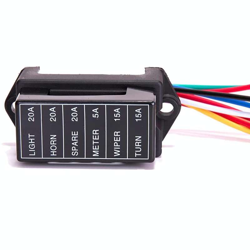 6 Ways 2 In 6 Out Fuse Box Fuse Panel Holder with Fuse