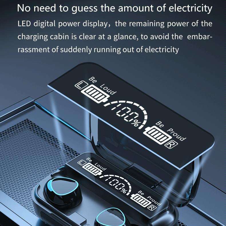 M10 Bluetooth 5.1 TWS Digital Display Wireless Bluetooth Earphone with Charging Box, Support Touc...
