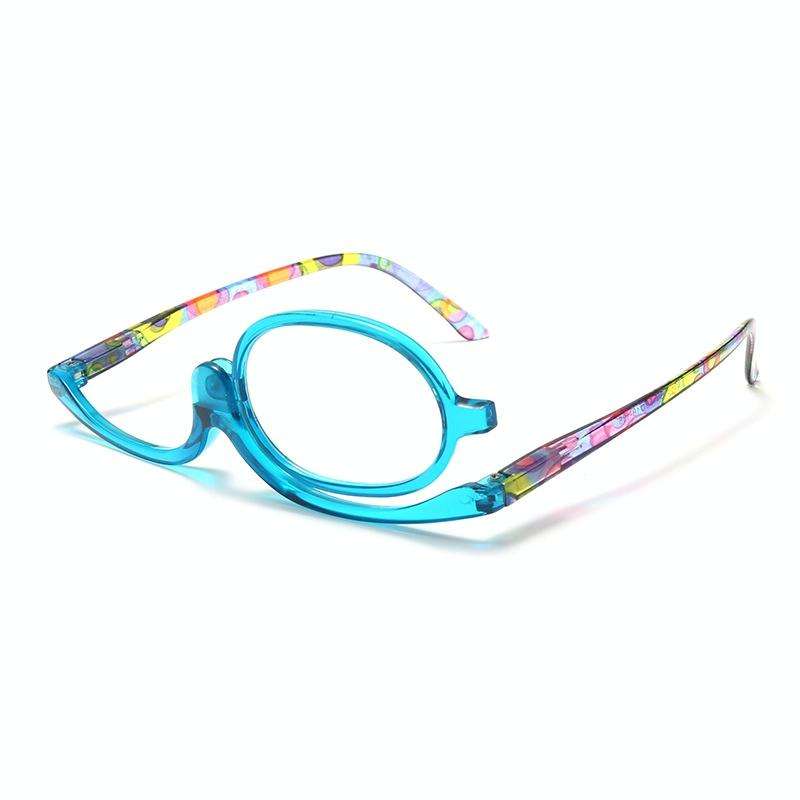Makeup Presbyopic Glasses Monolithic Reading Glass Magnifying Glass, Degree: +150(Light Blue)
