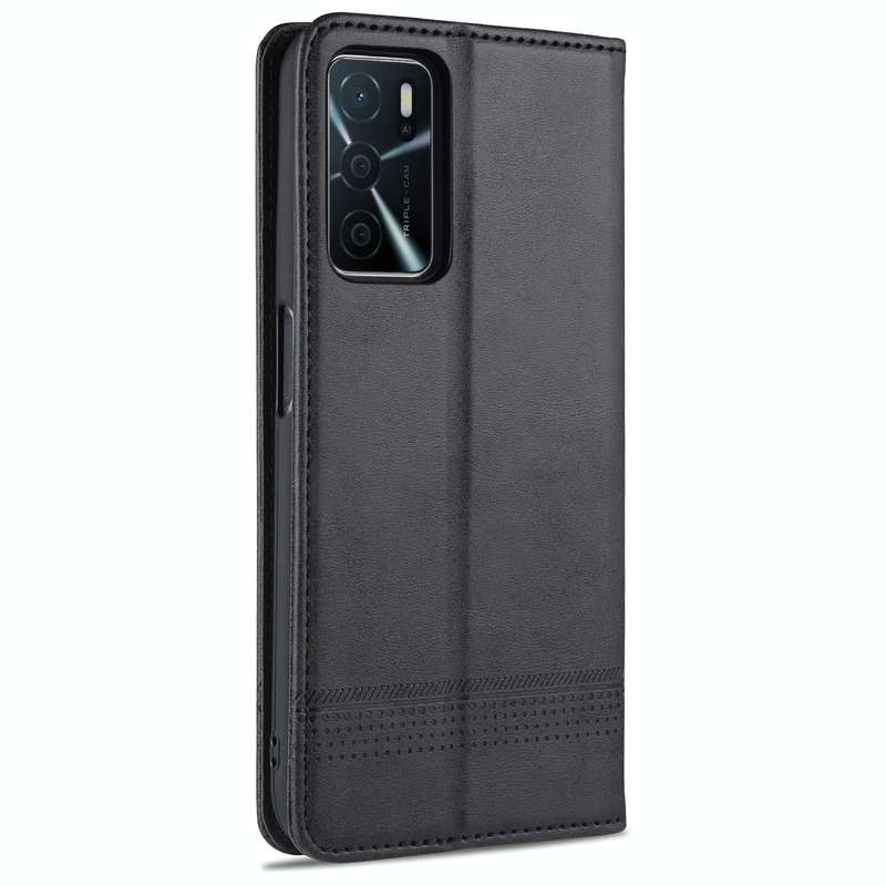 For OPPO A16 AZNS Magnetic Calf Texture Horizontal Flip Leather Case with Card Slots & Holder & W...