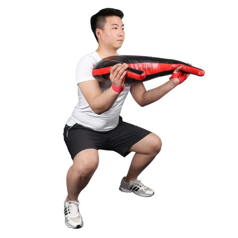 KR Fitness Training Sandbag Weight-Bearing Exercise Equipment Croissant without Filler(Black Leat...
