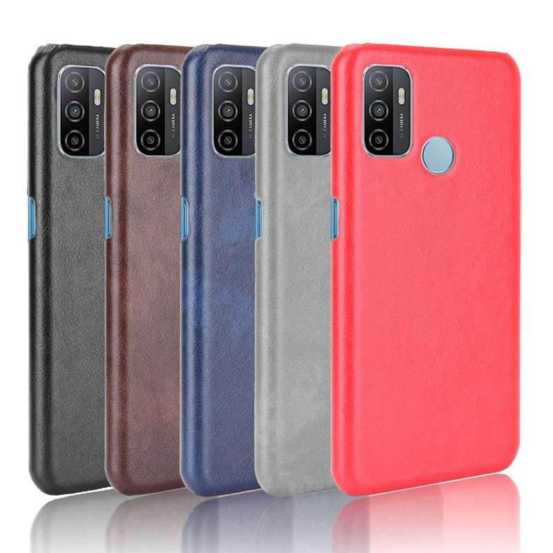 For OPPO A53 (2020) / A32 (2020) Shockproof Litchi Texture PC + PU Case(Black)