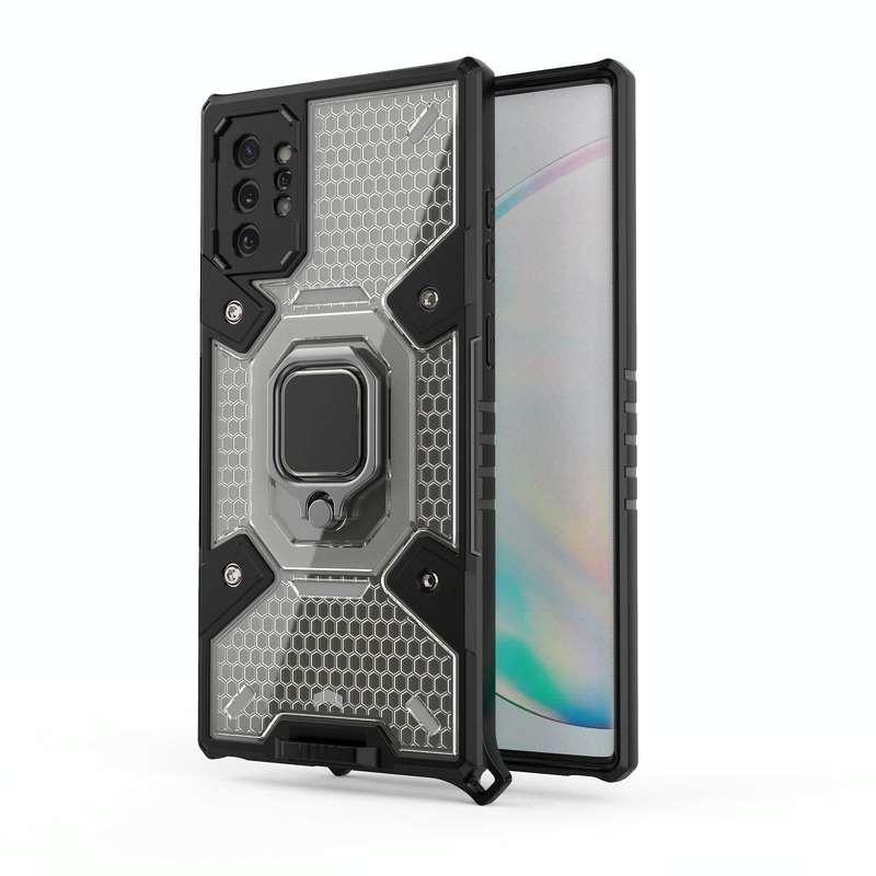 For Samsung Galaxy Note10+ Space PC+TPU Ring Holder Protective Case(Silver)