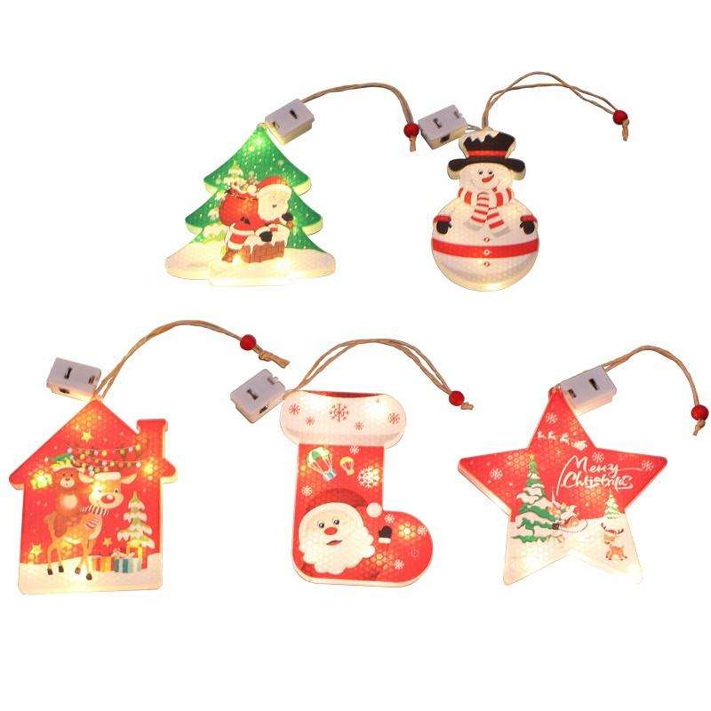 3 PCS / Set Christmas Decoration Lights LED Window Holiday Decoration Small Lanterns(Christmas St...