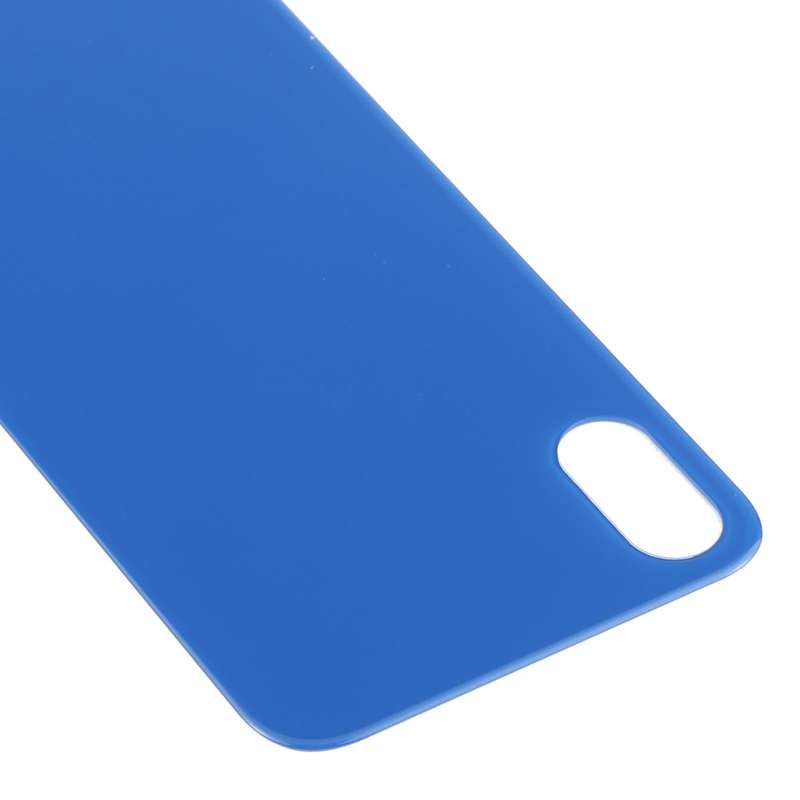 Easy Replacement Big Camera Hole Glass Back Battery Cover for iPhone X / XS(Blue)