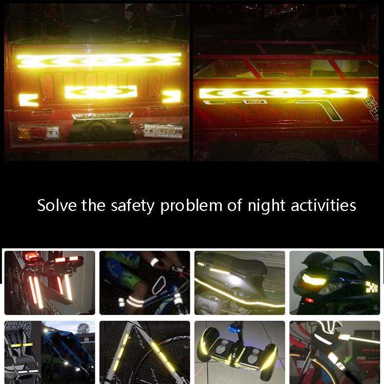 PVC Crystal Color Arrow Reflective Film Truck Honeycomb Guidelines Warning Tape Stickers 5cm x 25...