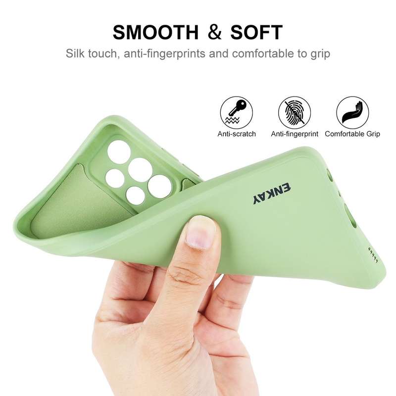 For Samsung Galaxy A52 5G ENKAY Liquid Silicone Soft Shockproof Phone Case(Beige)