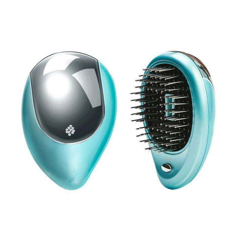 Portable Electric Hair Ionic Brush Hair Straightener Brush Negative Ion Comb Anti-static Massage ...