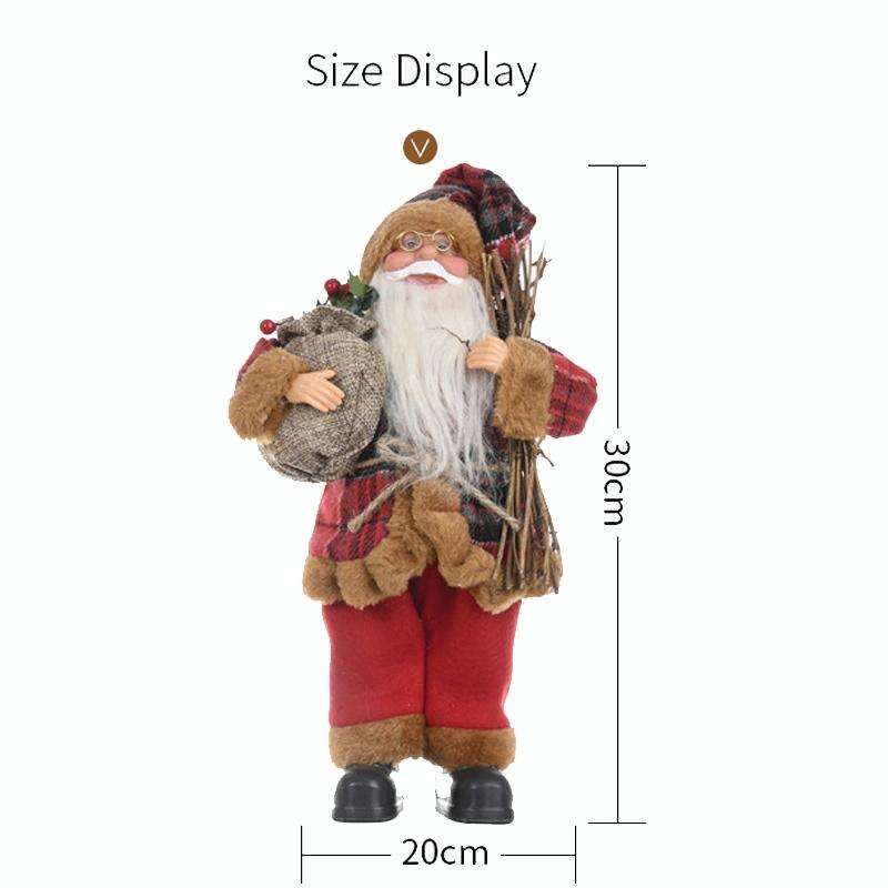 Christmas Decoration Standing Santa Claus Doll Christmas Backpack Old Man Doll Ornaments, Specifi...