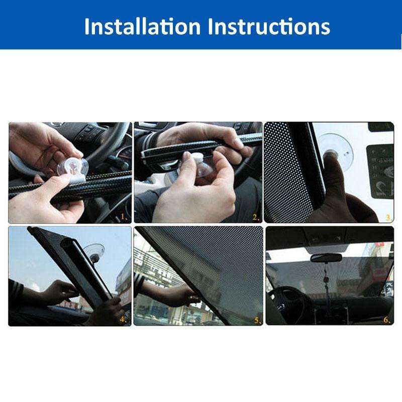 Retractable Car Window Sun Shade for Automobile Back Windshield, Size: 125cm x 45cm, Random Color...