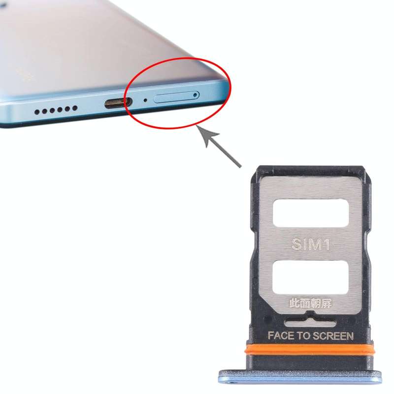 For Xiaomi Redmi Note 12 Pro+ 5G SIM Card Tray + SIM Card Tray (Blue)
