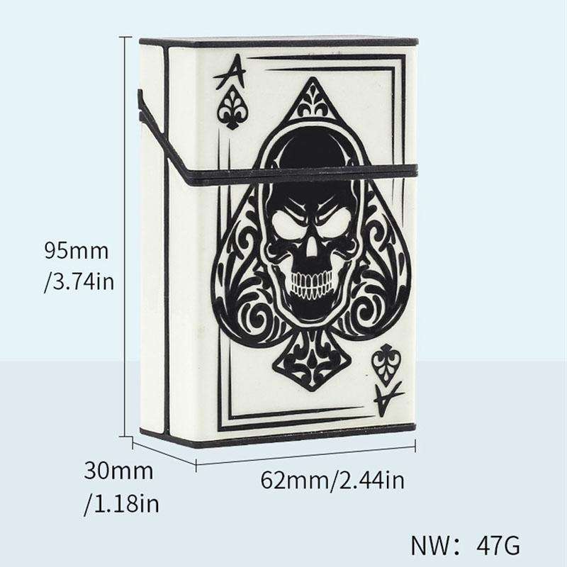Luminous Cigarette Case Personalized Automatic Snap Cover Storage Cigarette Case(White Eyes)
