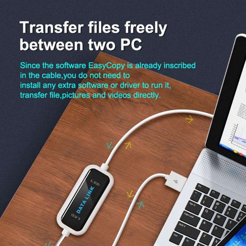 Plug and play high speed USB 2.0 data link cable - PC to PC data share