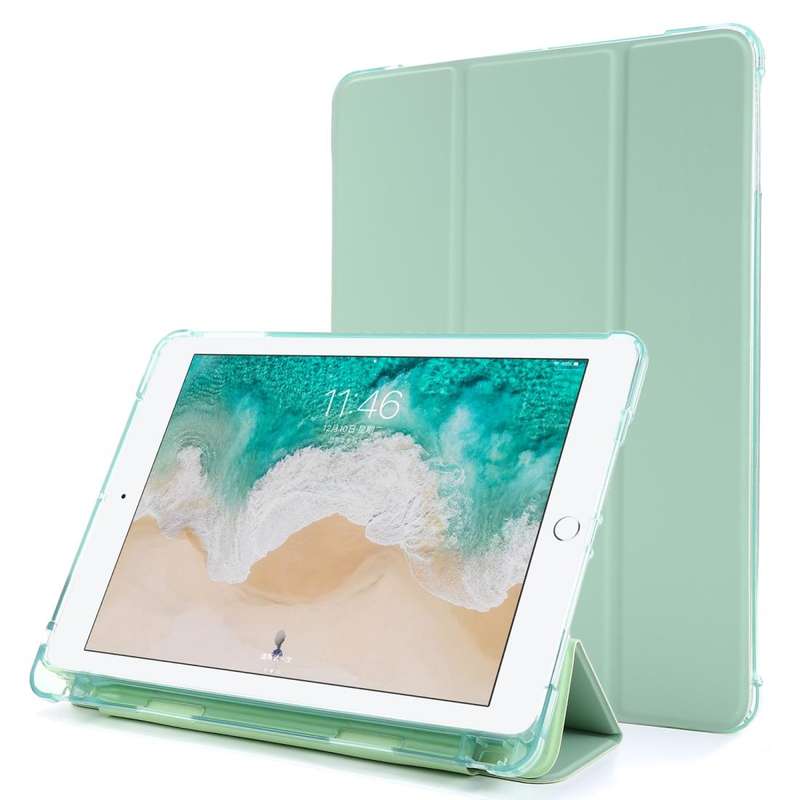 For iPad 9.7 (2018) & (2017) Airbag Horizontal Flip Leather Case with Three-fold Holder & Pen Hol...