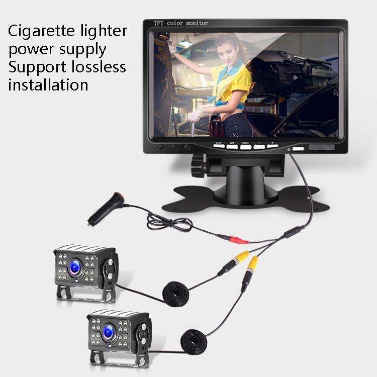 Big Truck 7 Inch Display Night Vision Camera Reversing Monitoring System Car HD Inverted Video, R...