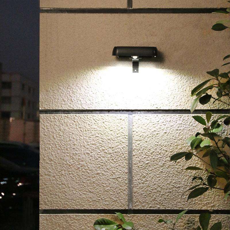 12 LED Solar Outdoor Waterproof Body Sensor Wall Light(Black Shell-White Light)