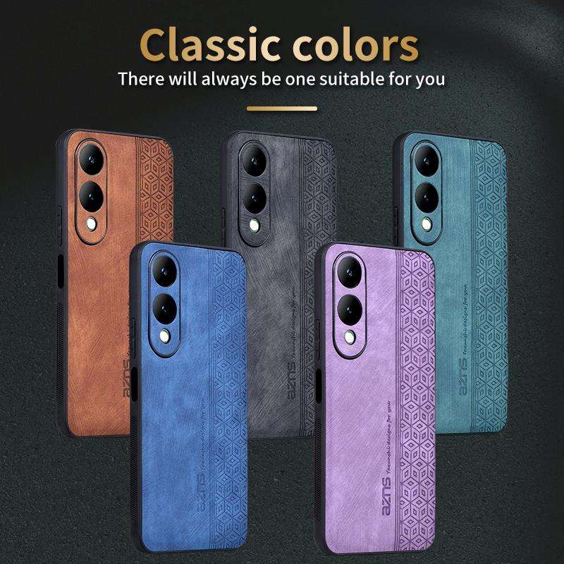 For vivo Y17S AZNS 3D Embossed Skin Feel Phone Case(Purple)