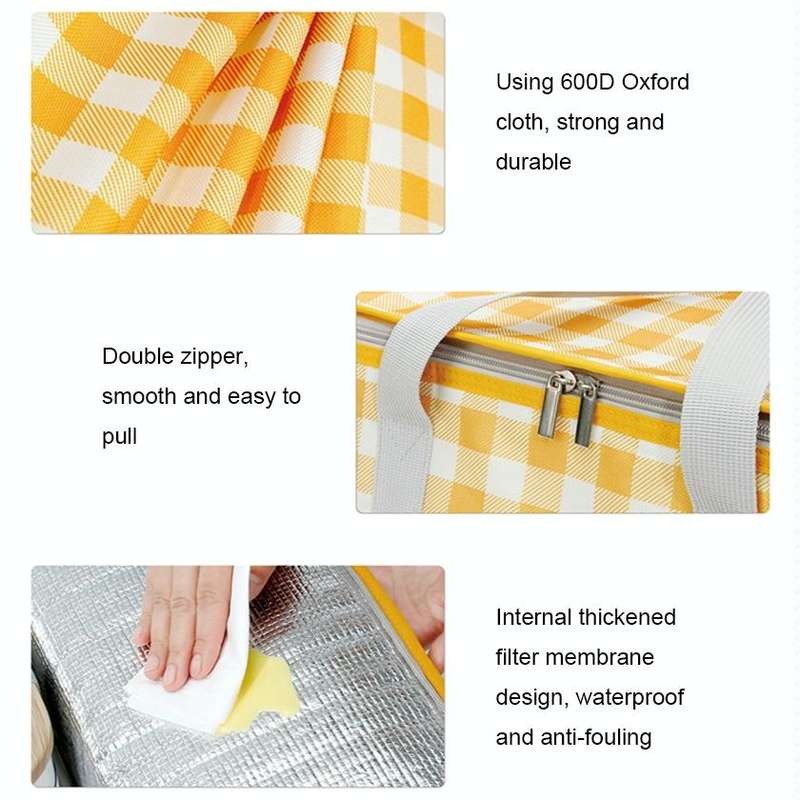 JY2209 Camping Moistureproof Portable Picnic Basket Set, Spec: Yellow White