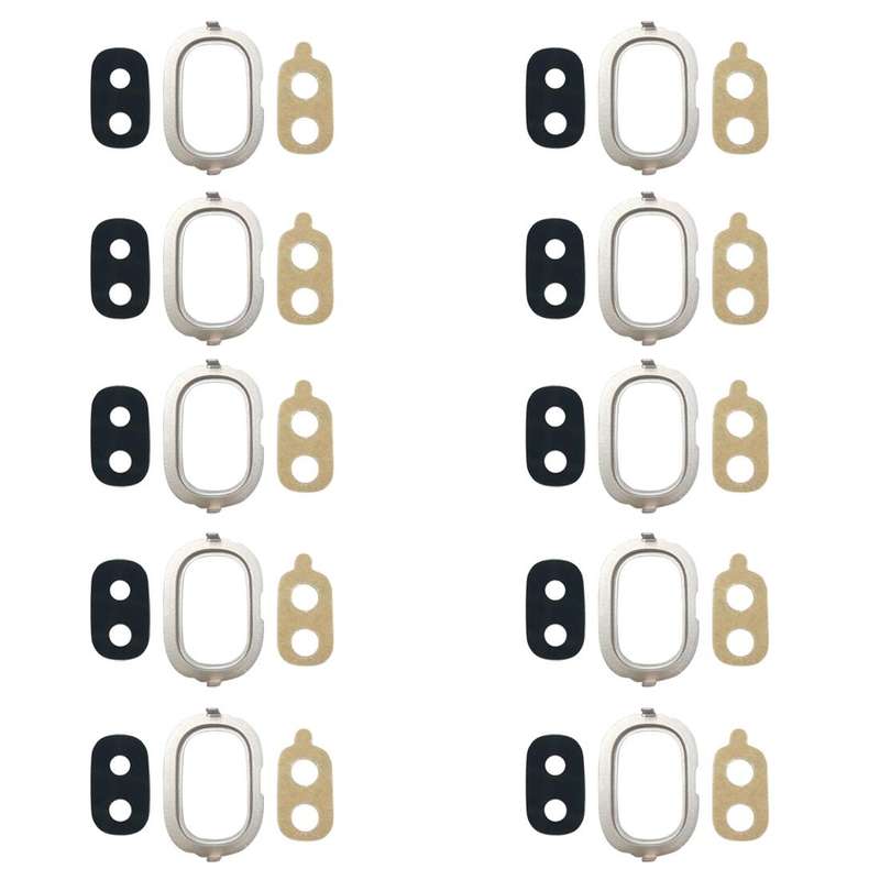 For Galaxy J4, J400F/DS, J400G/DS 10pcs Back Camera Bezel with Lens Cover & Adhesive (Gold)