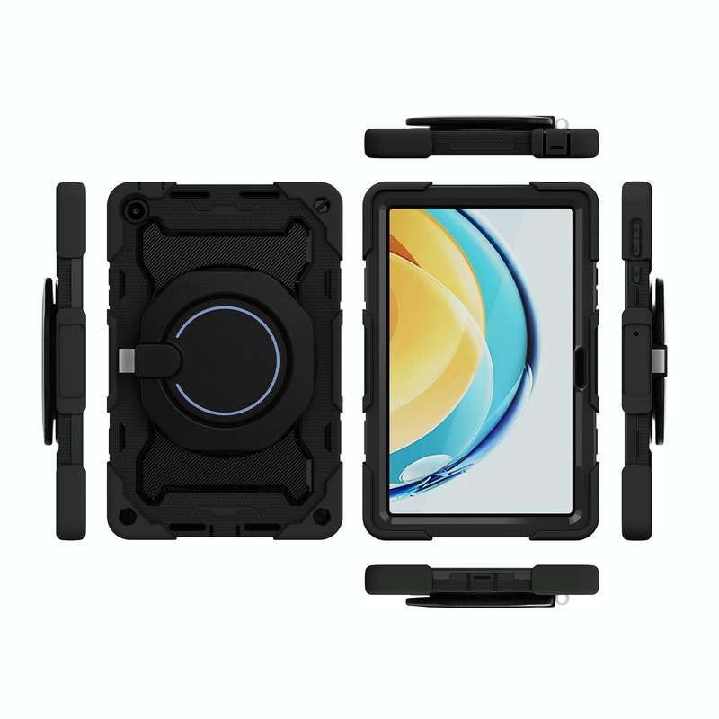 For Huawei MatePad SE 10.4 2023 Armor Contrast Color Silicone + PC Tablet Case(Black)