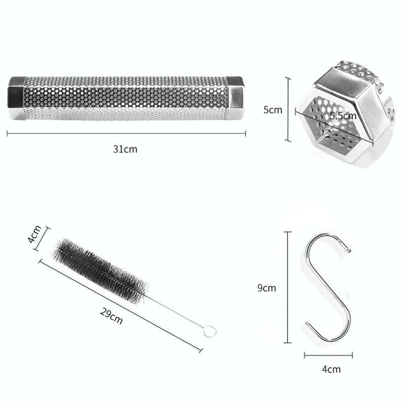 12 Inch Stainless Steel 304 Smoked Tube BBQ Box Outdoor Cold Smoke Box,Style: Only Tube