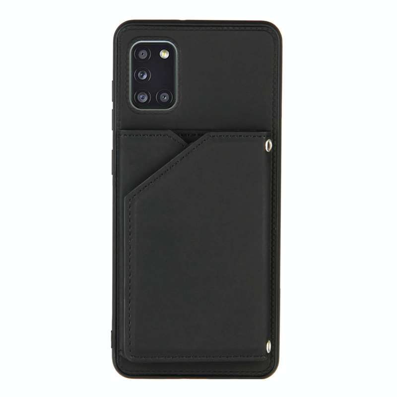 For Samsung Galaxy A31 Skin Feel PU + TPU + PC Back Cover Shockproof Case with Card Slots & Holde...