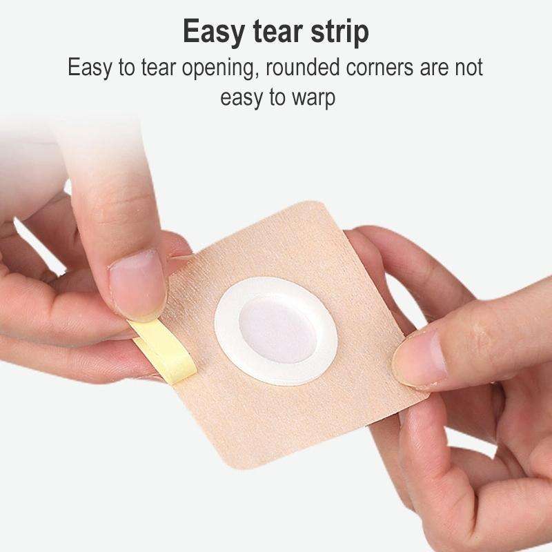 100 PCS 042 Spunlace Non-woven Stickers Anti-osmosis Three-volt Belly Button Plaster, Size:6x6x2c...