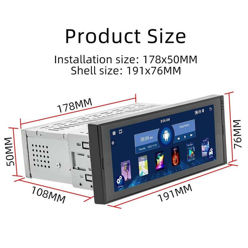 SWM 686 6.86 inch Android 12 Car Navigation Machine Radio Receiver Support Mobile Phone Interconn...