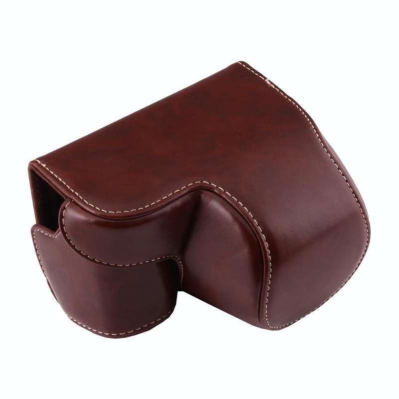 Full Body Camera PU Leather Case Bag with Strap for Sony A6000 / A6300 / Nex 6(Coffee)