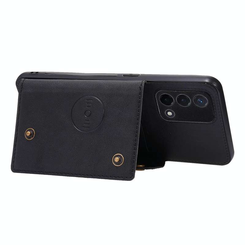 For OPPO A74 4G Double Buckle PU + TPU Shockproof Magnetic Protective Case with Card Slot & Holde...