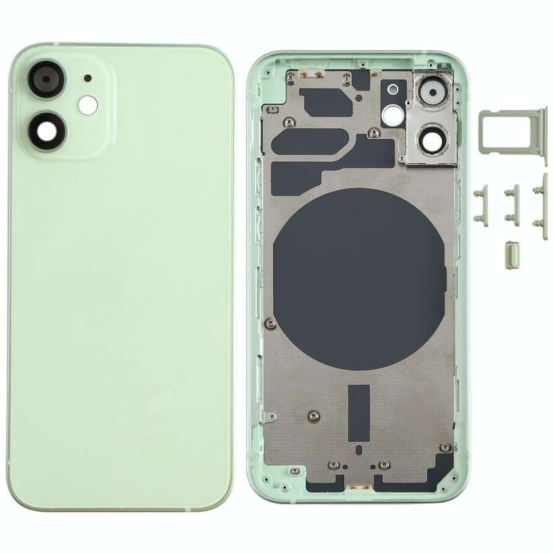 Back Housing Cover with SIM Card Tray & Side  Keys & Camera Lens for iPhone 12 mini(Green)