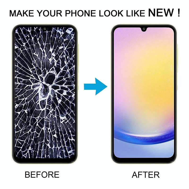 For Samsung Galaxy A25 SM-A256B 6.43 inch OLED LCD Screen Digitizer Full Assembly with Frame (Black)