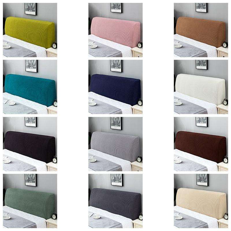 Polar Fleece Elastic Full Covered Headboard Dust Cover, Size:120cm(Beige)