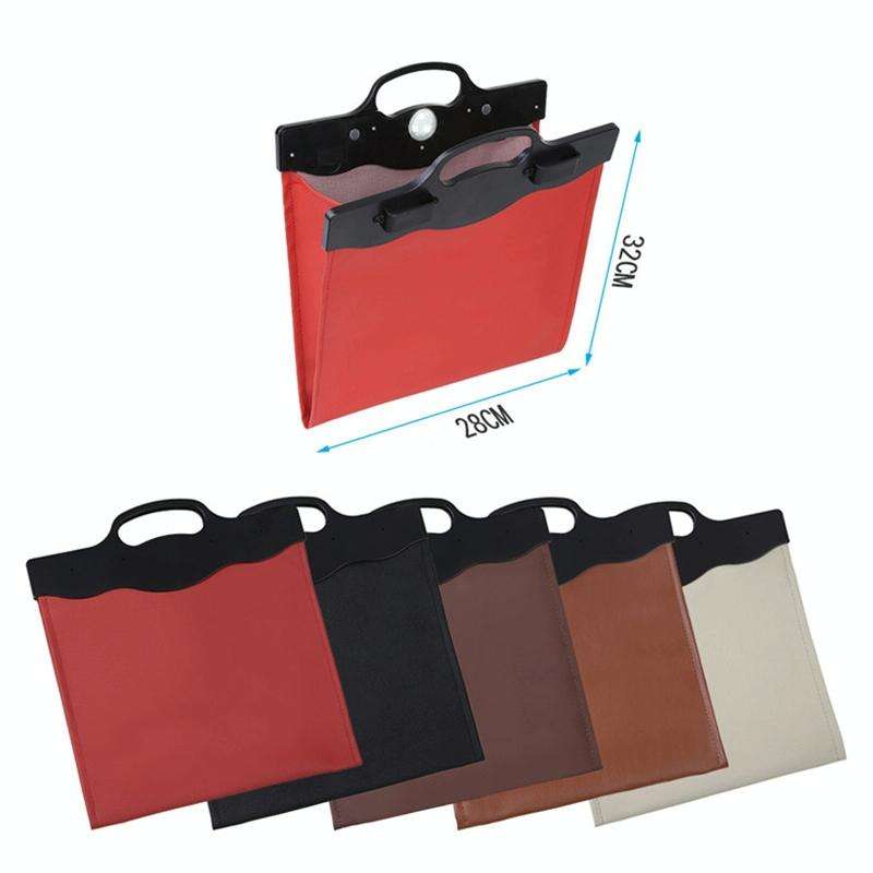 Car Multi-functional Hanging Front Trash Can with LED Light, 32 x 28cm (Coffee)
