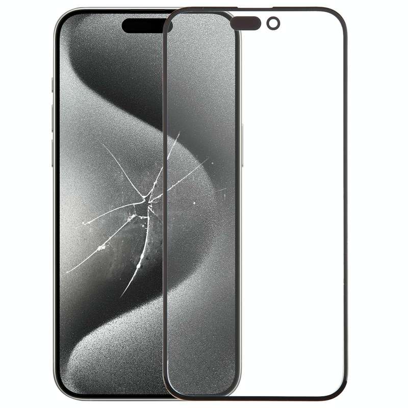 For iPhone 15 Pro Max Front Screen Outer Glass Lens with OCA Optically Clear Adhesive