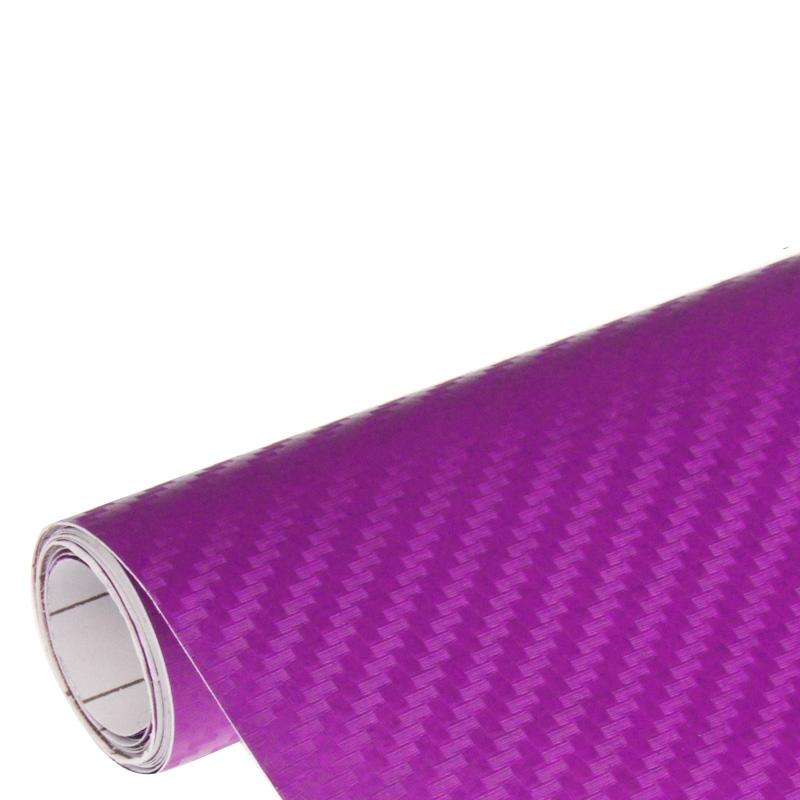 Car Decorative 3D Carbon Fiber PVC Sticker, Size: 152cm x 50cm(Purple)