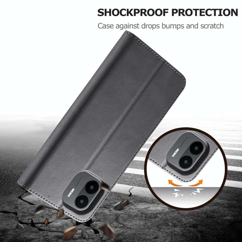 For Xiaomi Redmi A1 LC.IMEEKE Calf Texture Horizontal Flip Leather Case(Black)