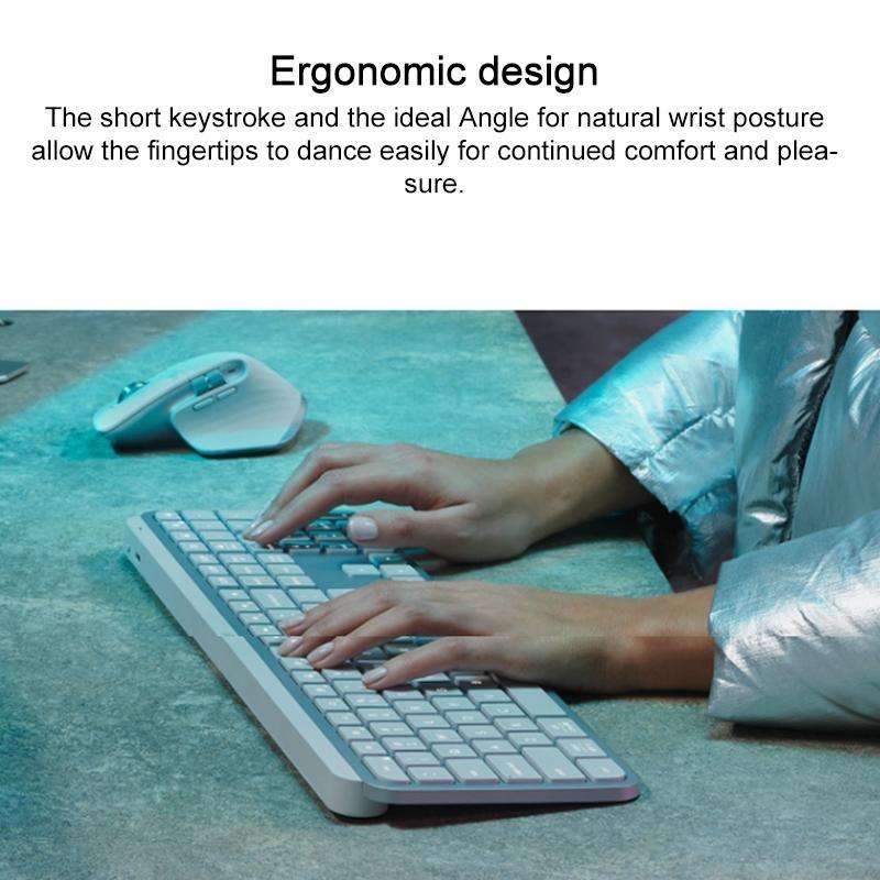 Logitech MX keys S Wireless Bluetooth Smart Backlit Keyboard (White)