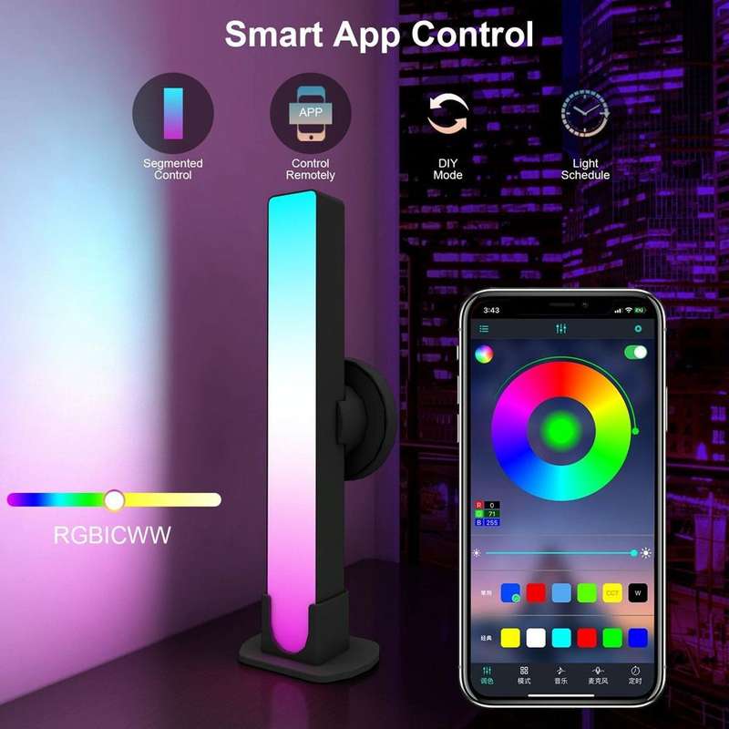 ZM-021 Music Sync LED Bar Ambient Light TV Tuya Desktop Atmosphere Lamp