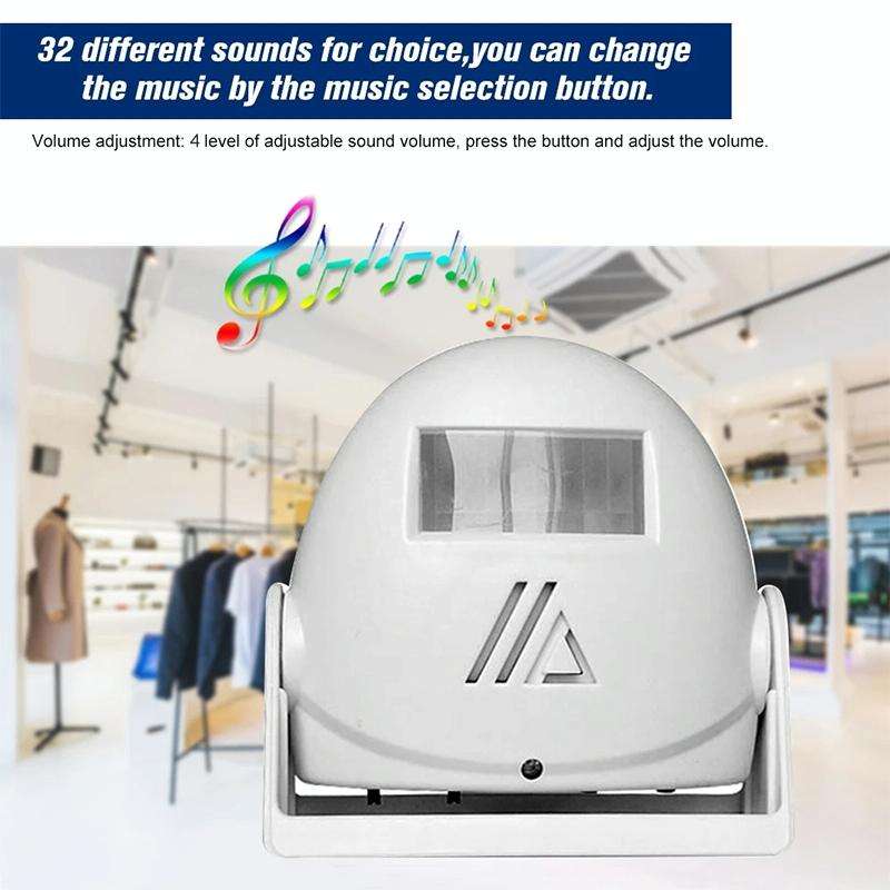 Wireless Intelligent Doorbell Infrared Motion Sensor Voice Prompter Warning Door Bell Alarm(Blue)