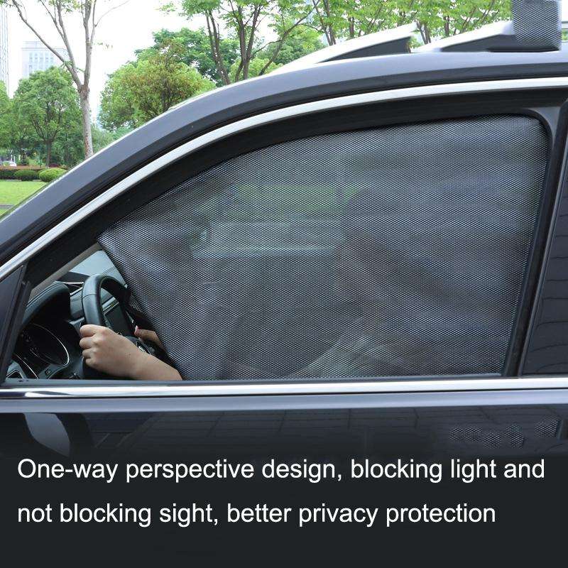 Car Sunshade Magnetic Iron Reflective Mesh Gauze Sunscreen Heat Insulation Sunshade Baffle(Rear W...