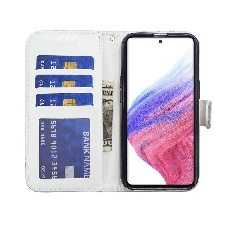 For Samsung Galaxy A53 5G Painted Pattern Horizontal Flip Leather Phone Case(Sunflower)