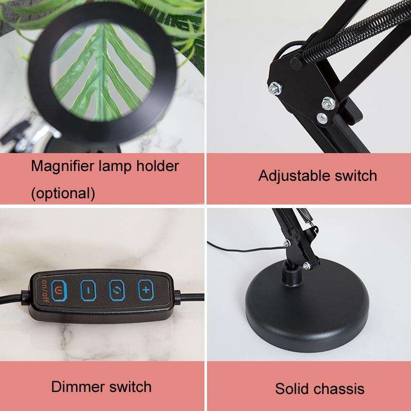8X Magnifying Glass Lamp Beauty Nail Tattoo Repair Office Reading Lamp, Colour: With Magnifying G...