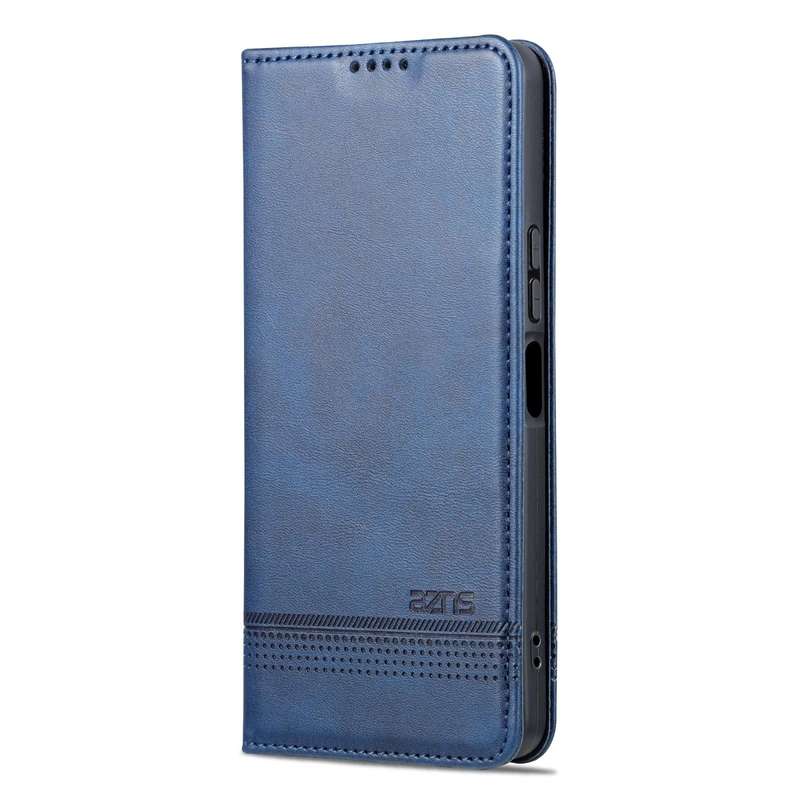 For vivo Y36 Global AZNS Magnetic Calf Texture Leather Phone Case(Dark Blu)