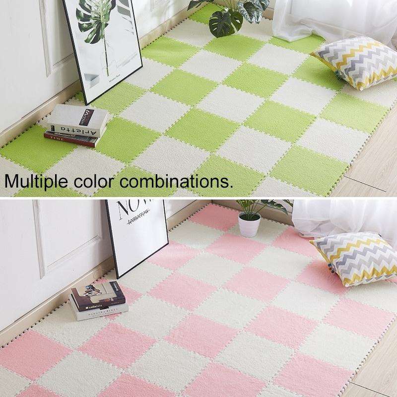 2 PCS Living Room Bedroom Children Kids Soft Carpet Magic Patchwork Jigsaw Splice Heads Climbing ...