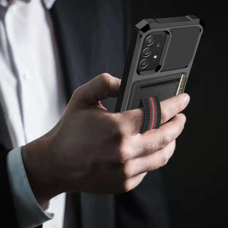 For Samsung Galaxy A53 5G ZM06 Card Bag TPU + Leather Phone Case(Black)