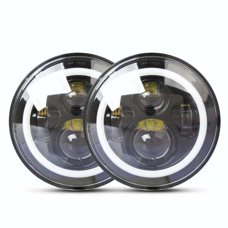 2 PCS 7 inch IP68 Waterproof 6500K 75W CREE LED Headlight Hi/Lo Beam Driving Lamp for Jeep Wrangl...