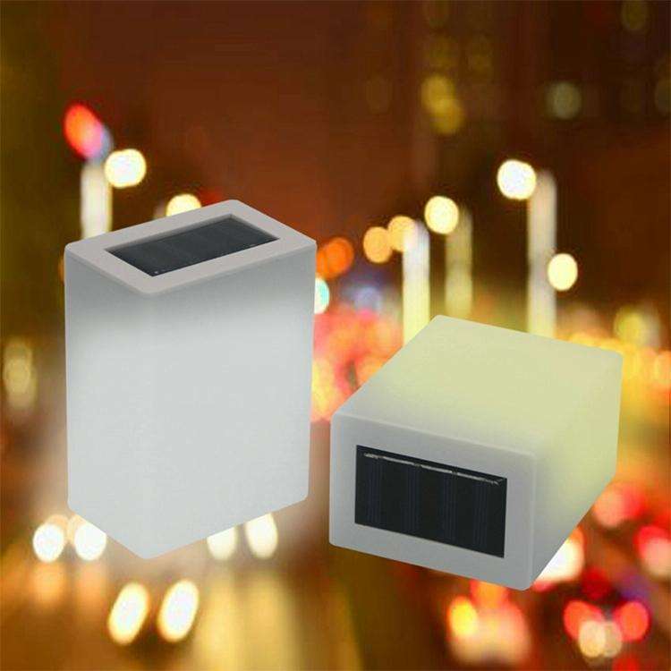 Solar Energy Saving Lamp Outdoor Garden Fence Wall Light(Warm Light)